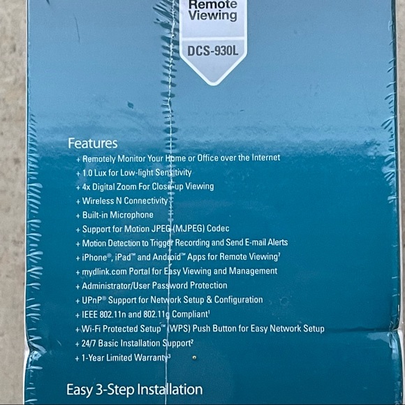NEW! D-LINK WIRELESS N NETWORK CAMERA DCS-930L WITH REMOTE VIEWING SURVEILLANCE - Picture 3 of 13